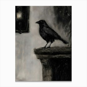 Dark Gothic Crow 7 Canvas Print