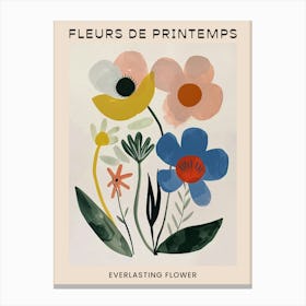 Spring Floral French Poster  Everlasting Flower 3 Canvas Print