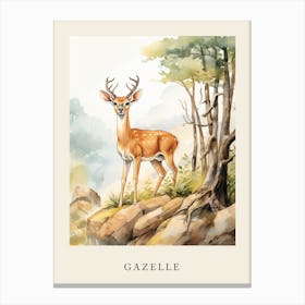 Beatrix Potter Inspired  Animal Watercolour Gazelle 3 Canvas Print