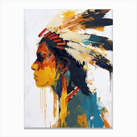 Shawnee Shadows In Abstract Art ! Native American Art Canvas Print