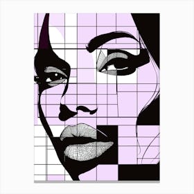 Portrait Woman Purple Contemporain Painting Poster Canvas Print