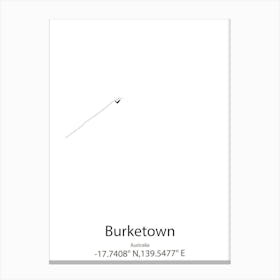 Burketown,Australia Minimalist Map Canvas Print