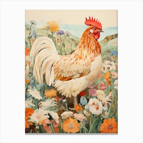 Chicken 6 Detailed Bird Painting Canvas Print