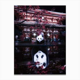 Chinese Panda Street Reflection Canvas Print