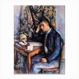 Young Man And Skull, Paul Cézanne Canvas Print