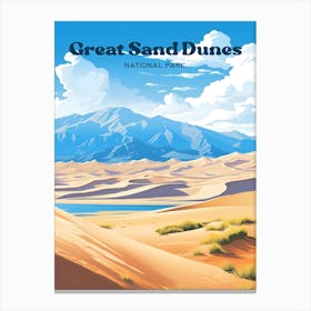 Great Sand Dunes Colorado Desert Dunes Travel Illustration Canvas Print