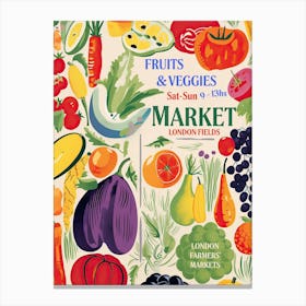 Fruits And Veggies Market London Fields Canvas Print