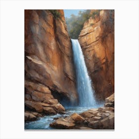 Waterfall Pouring Into The Canyon Canvas Print