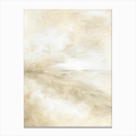 Glimmer - Neutral Modern Abstract Painting, Earth Tone Abstract Soft Landscape Canvas Print
