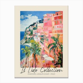 Positano, Amalfi Coast   Italy Il Lido Collection Beach Club Poster 4 Canvas Print