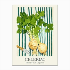 Marche Aux Legumes Celeriac Summer Illustration 1 Canvas Print