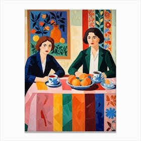 Two Women At A Table 3 Canvas Print