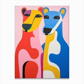 Colourful Kids Animal Art Puma Canvas Print