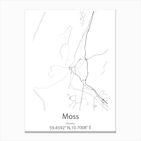 Moss Vale,Australia Minimalist Map Canvas Print