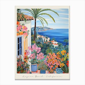 Poster Of Laguna Beach, California, Matisse And Rousseau Style 4 Canvas Print