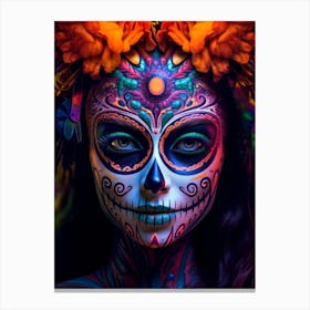 La Catrina Skull Girl - Dia de Los Muertos Canvas Print