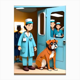 Dog In Hospital-Reimagined Canvas Print