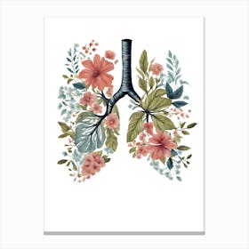 Lungs With Flowers 3 Canvas Print