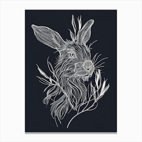Lionhead Rabbit Minimalist Illustration 3 Canvas Print