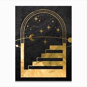 Mystical Gold Moon: Solar system Canvas Print