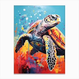 Paint Splash Sea Turtle 1 Canvas Print