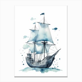 Sailing Ships Watercolor Painting (21) Canvas Print