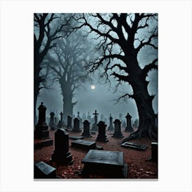 Cemetery at Midnight Canvas Print