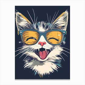 Cat With Sunglasses Canvas Print