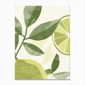Limes Close Up Illustration 2 Canvas Print