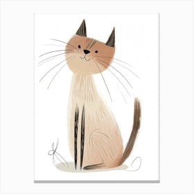 Manx Cat Clipart Illustration 3 Canvas Print