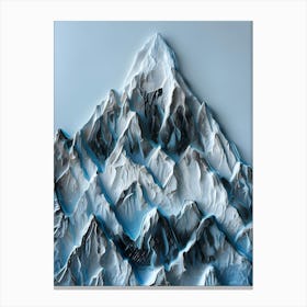 White Acrylic Mountain Canvas Print