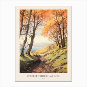 Pembrokeshire Coast Path Uk Trail Poster Canvas Print