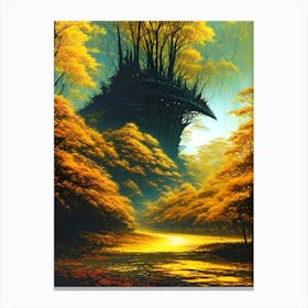 Tree House In The Forest 3 Canvas Print