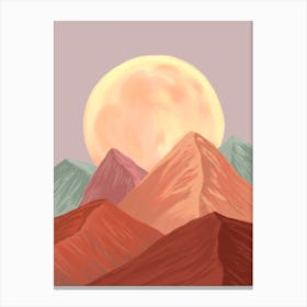 Moon In The Mountains Canvas Print