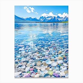 Pebbles In The Water Canvas Print