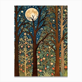 William Morris Moonlight In The Forest 28 Canvas Print