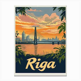 Aihrgdesign A Mid Century Modern Travel Poster For Riga Canvas Print