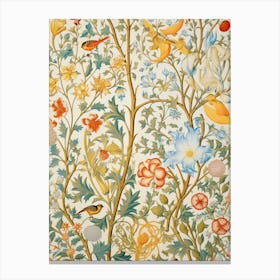 Tapestry Of Birds And Flowers Canvas Print