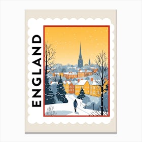 Retro Winter Stamp Poster Oxford United Kingdom 1 Canvas Print
