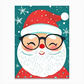 Santa Claus With Glasses Canvas Print