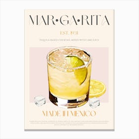 Margarita Cocktail Mid Century Canvas Print