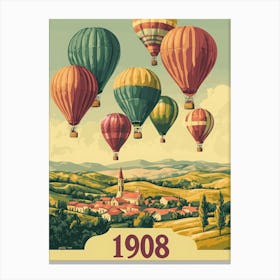 Aihrgdesign A Vintage Travel Poster Of A 1908 Hot Air Balloon 2be945be 01f1 42ac 8150 D8681e98479c 0 Canvas Print