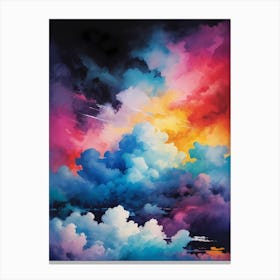 Abstract Glitch Clouds Sky (6) Canvas Print