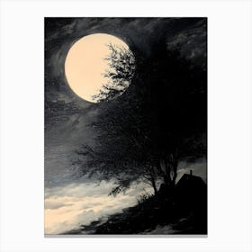 Dark Gothic Full Moon Canvas Print