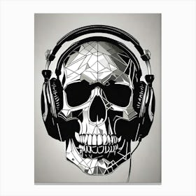 Skull With Headphones 102 Canvas Print