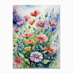 Watercolor Flowers Canvas Print