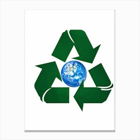 Environment Centric Illustration Depicting An Iconic Abstract Triangular Recycling Symbol Intertwin (4) Canvas Print