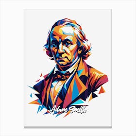 Adam Smith Portrait WPAP Pop Art Canvas Print