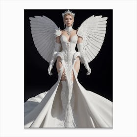 Angel Lady, Angel Wings, Greek Goddess, Aesthetic Art, Portrait Art, Ai Generated Art Vol.11 Canvas Print