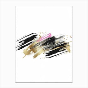 Gold And Black Brush Strokes 15 Canvas Print